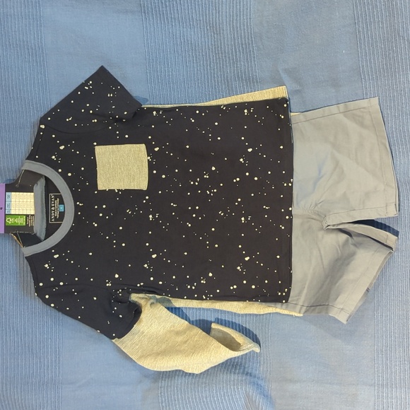 Andy & Evan 3 Piece Shirt and Short Set - Picture 4 of 6